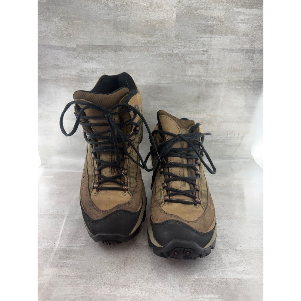 Merrell Pulse Mid Waterproof Brown Leather Hiking Boots Men Sz 9 13591